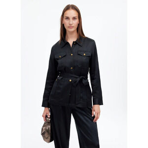 Madewell Double Faced Satin Button Up Safari Jacket US Women's M